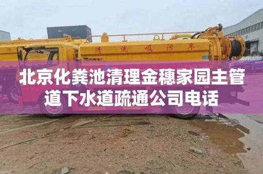 北京化粪池清理金穗家园主管道下水道疏通公司电话