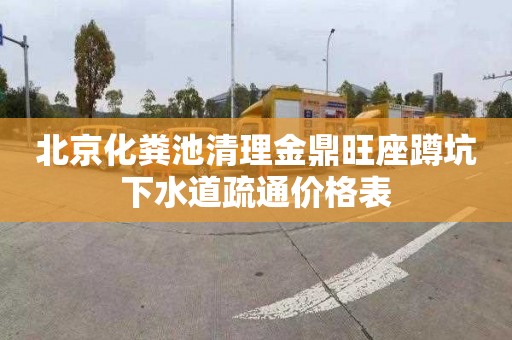 北京化粪池清理金鼎旺座蹲坑下水道疏通价格表