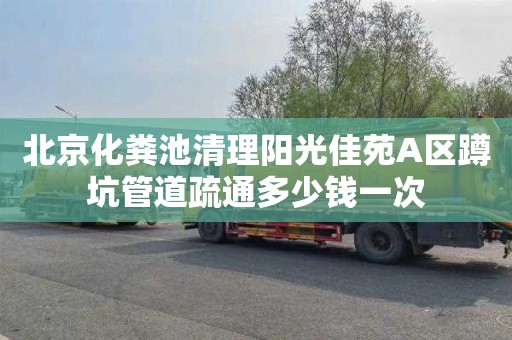 北京化粪池清理阳光佳苑A区蹲坑管道疏通多少钱一次