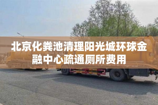 北京化粪池清理阳光城环球金融中心疏通厕所费用