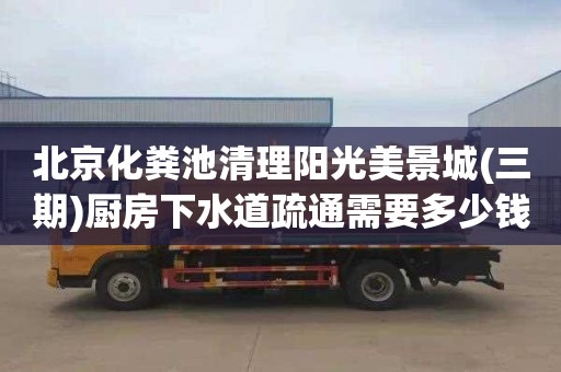 北京化粪池清理阳光美景城(三期)厨房下水道疏通需要多少钱