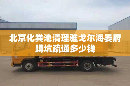 北京化粪池清理雅戈尔海晏府蹲坑疏通多少钱