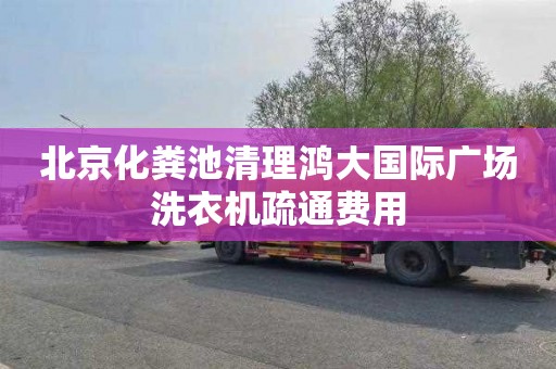 北京化粪池清理鸿大国际广场洗衣机疏通费用