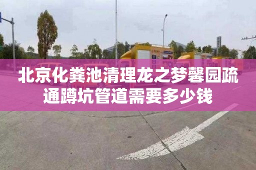 北京化粪池清理龙之梦馨园疏通蹲坑管道需要多少钱