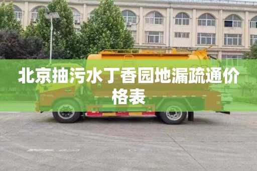 北京抽污水丁香园地漏疏通价格表