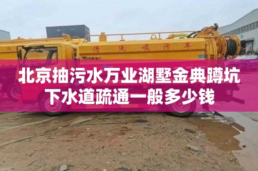 北京抽污水万业湖墅金典蹲坑下水道疏通一般多少钱