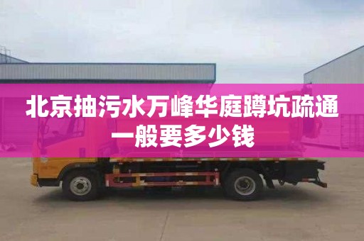 北京抽污水万峰华庭蹲坑疏通一般要多少钱