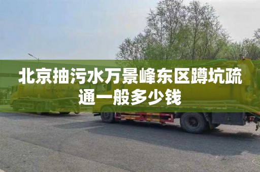 北京抽污水万景峰东区蹲坑疏通一般多少钱