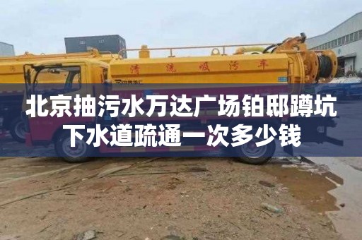 北京抽污水万达广场铂邸蹲坑下水道疏通一次多少钱