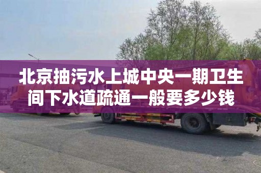 北京抽污水上城中央一期卫生间下水道疏通一般要多少钱