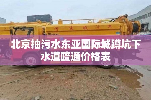 北京抽污水东亚国际城蹲坑下水道疏通价格表