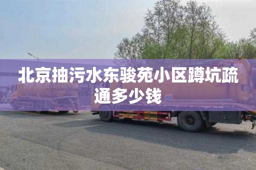 北京抽污水东骏苑小区蹲坑疏通多少钱