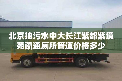 北京抽污水中大长江紫都紫境苑疏通厕所管道价格多少