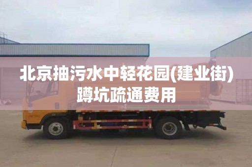 北京抽污水中轻花园(建业街)蹲坑疏通费用