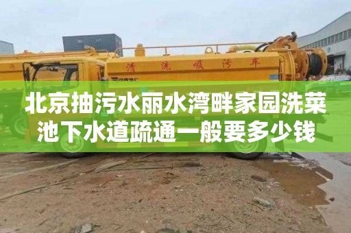 北京抽污水丽水湾畔家园洗菜池下水道疏通一般要多少钱