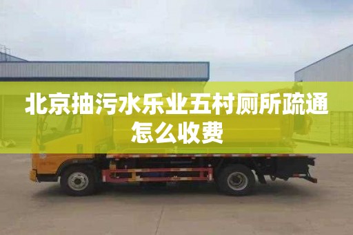 北京抽污水乐业五村厕所疏通怎么收费