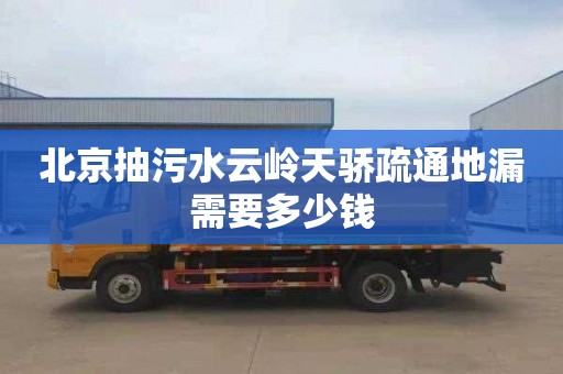 北京抽污水云岭天骄疏通地漏需要多少钱