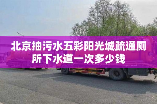 北京抽污水五彩阳光城疏通厕所下水道一次多少钱