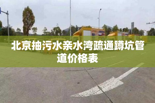 北京抽污水亲水湾疏通蹲坑管道价格表