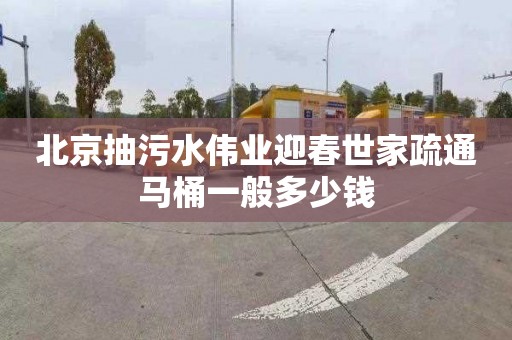 北京抽污水伟业迎春世家疏通马桶一般多少钱