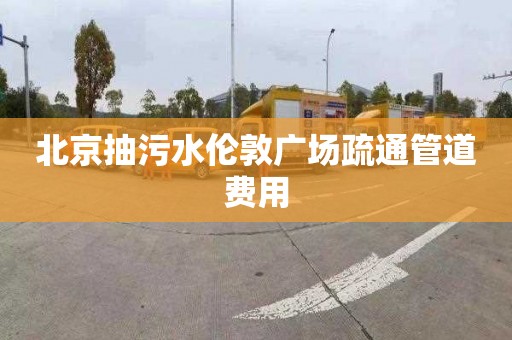北京抽污水伦敦广场疏通管道费用