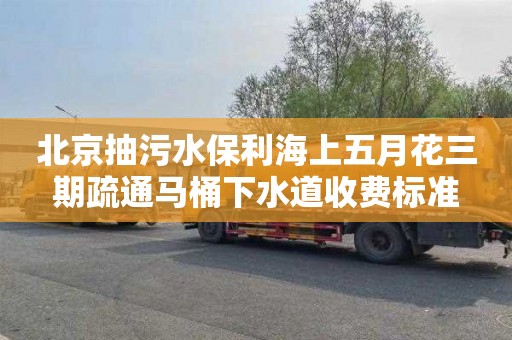 北京抽污水保利海上五月花三期疏通马桶下水道收费标准