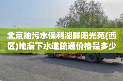 北京抽污水保利湖畔阳光苑(西区)地漏下水道疏通价格是多少