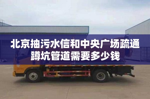 北京抽污水信和中央广场疏通蹲坑管道需要多少钱