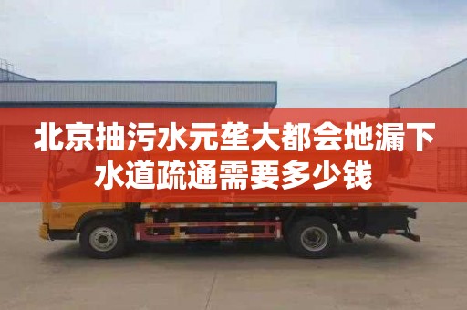 北京抽污水元垄大都会地漏下水道疏通需要多少钱