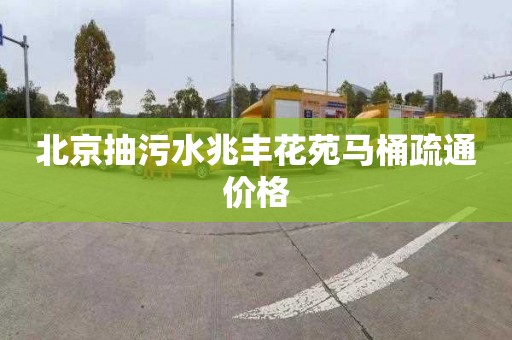 北京抽污水兆丰花苑马桶疏通价格