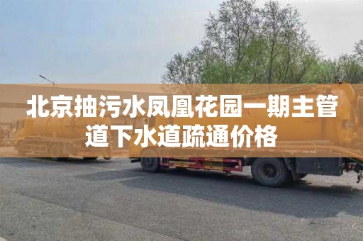 北京抽污水凤凰花园一期主管道下水道疏通价格
