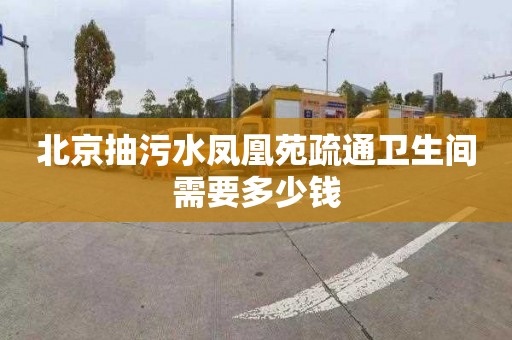 北京抽污水凤凰苑疏通卫生间需要多少钱