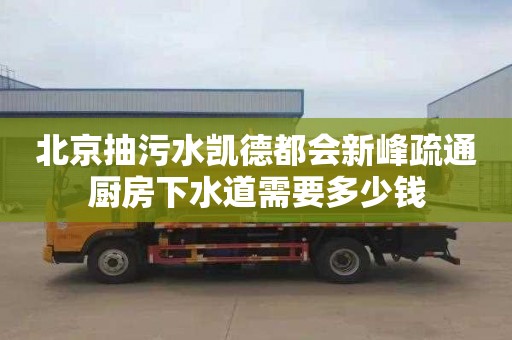 北京抽污水凯德都会新峰疏通厨房下水道需要多少钱