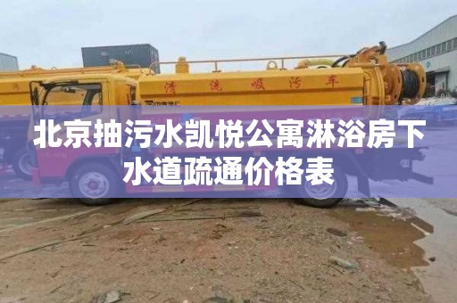 北京抽污水凯悦公寓淋浴房下水道疏通价格表
