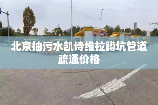 北京抽污水凯诗维拉蹲坑管道疏通价格
