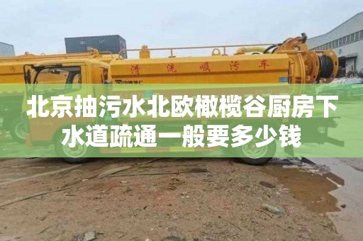 北京抽污水北欧橄榄谷厨房下水道疏通一般要多少钱