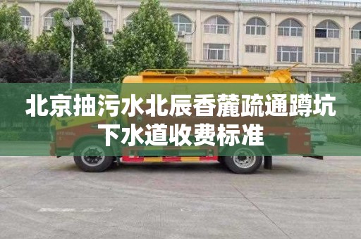 北京抽污水北辰香麓疏通蹲坑下水道收费标准