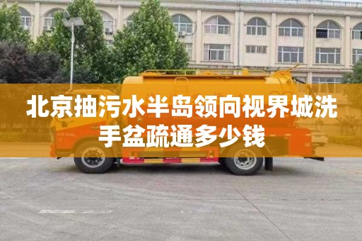 北京抽污水半岛领向视界城洗手盆疏通多少钱