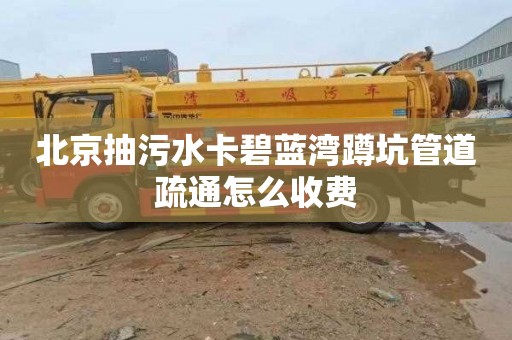北京抽污水卡碧蓝湾蹲坑管道疏通怎么收费
