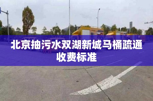 北京抽污水双湖新城马桶疏通收费标准