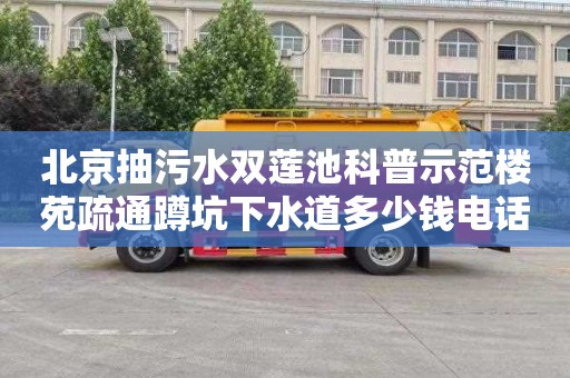 北京抽污水双莲池科普示范楼苑疏通蹲坑下水道多少钱电话