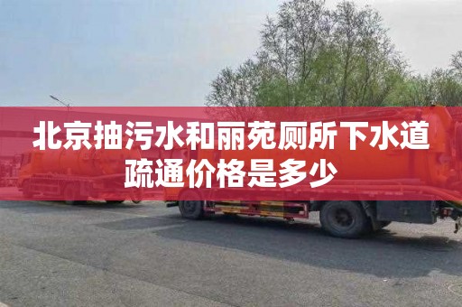 北京抽污水和丽苑厕所下水道疏通价格是多少