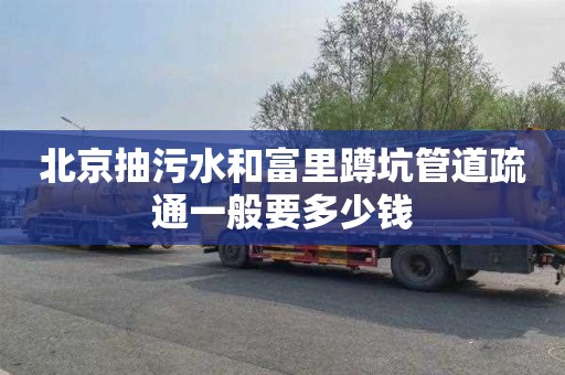 北京抽污水和富里蹲坑管道疏通一般要多少钱