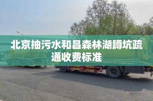 北京抽污水和昌森林湖蹲坑疏通收费标准