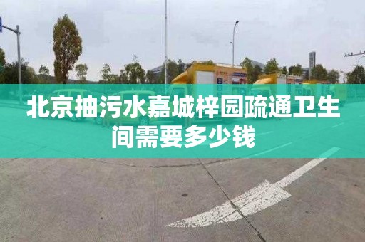 北京抽污水嘉城梓园疏通卫生间需要多少钱