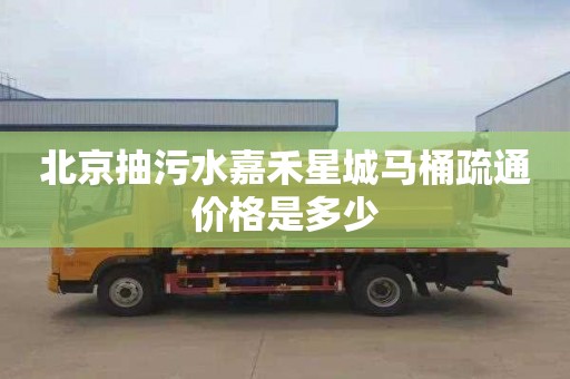 北京抽污水嘉禾星城马桶疏通价格是多少
