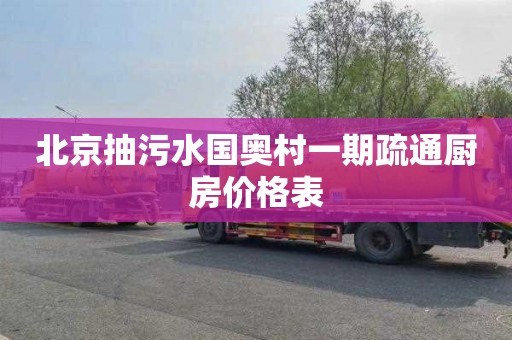 北京抽污水国奥村一期疏通厨房价格表