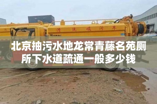 北京抽污水地龙常青藤名苑厕所下水道疏通一般多少钱