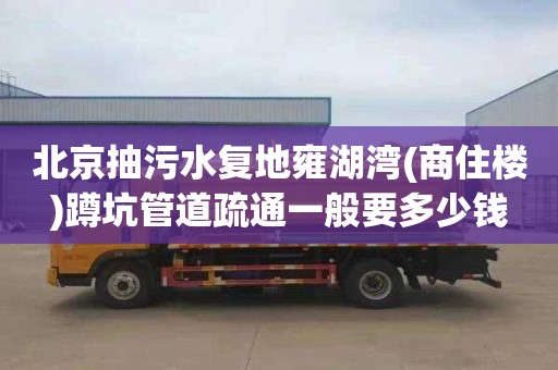 北京抽污水复地雍湖湾(商住楼)蹲坑管道疏通一般要多少钱