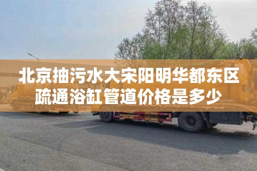 北京抽污水大宋阳明华都东区疏通浴缸管道价格是多少